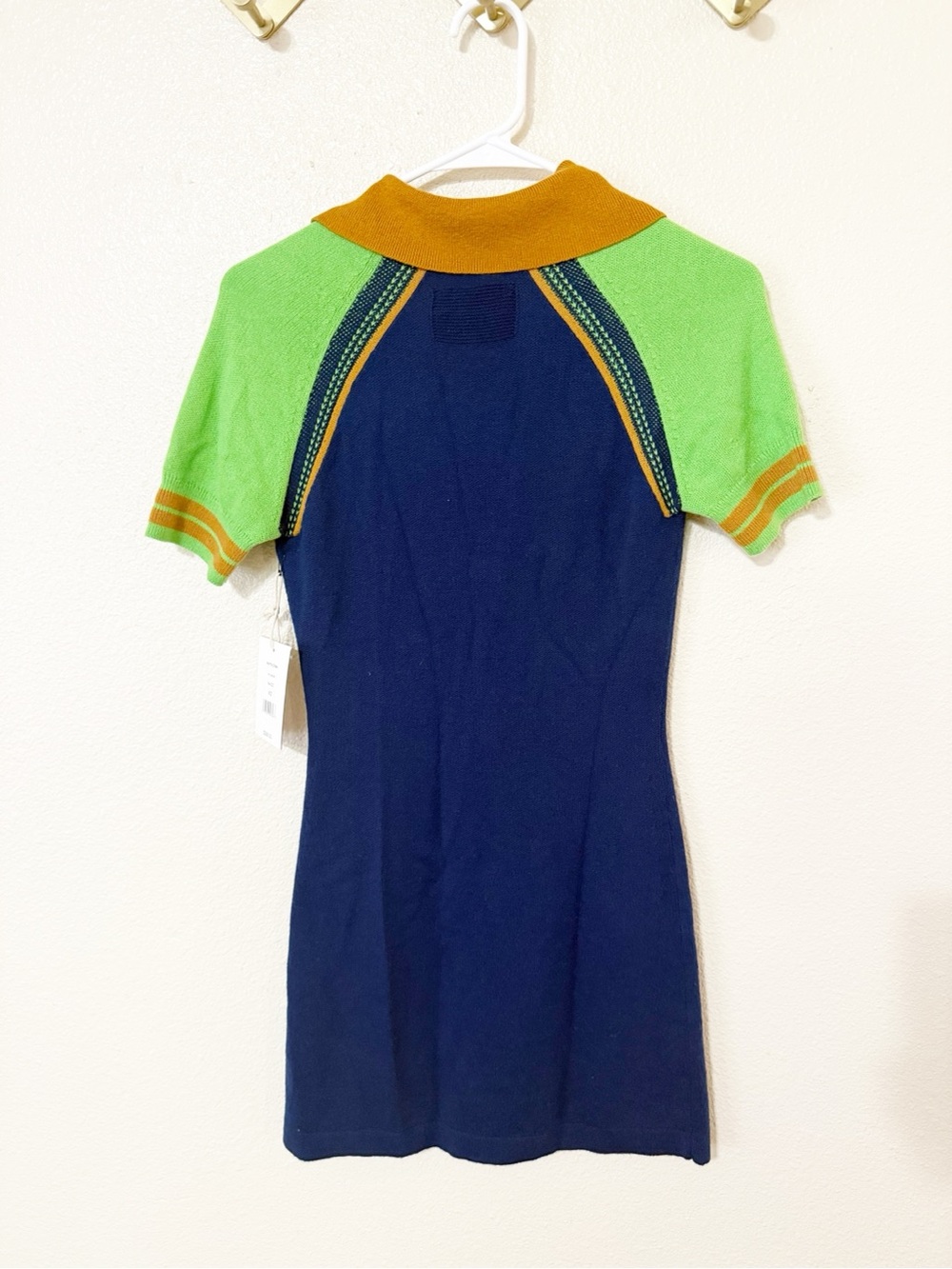 Guest In Residence Ace Polo Dress in Navy Combo Cotton Cashmere Blend NEW XS - Picture 5 of 8